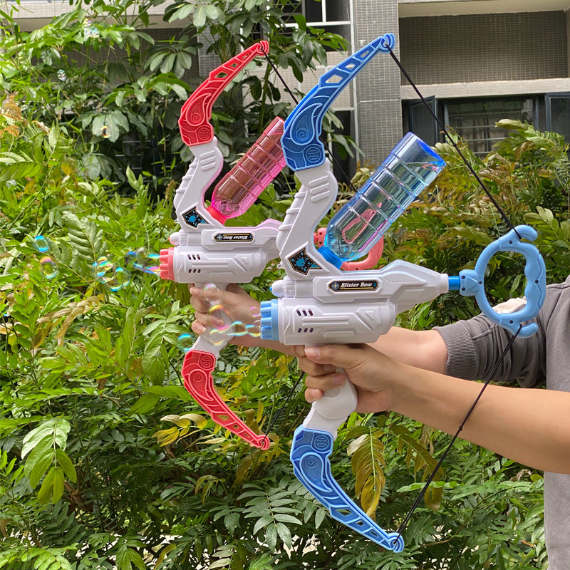 Bow And Arrow Automatic Bubble Blower And Launcher, Water Gun 2 In 1 Outdoor Toys For Children Kid Gifts