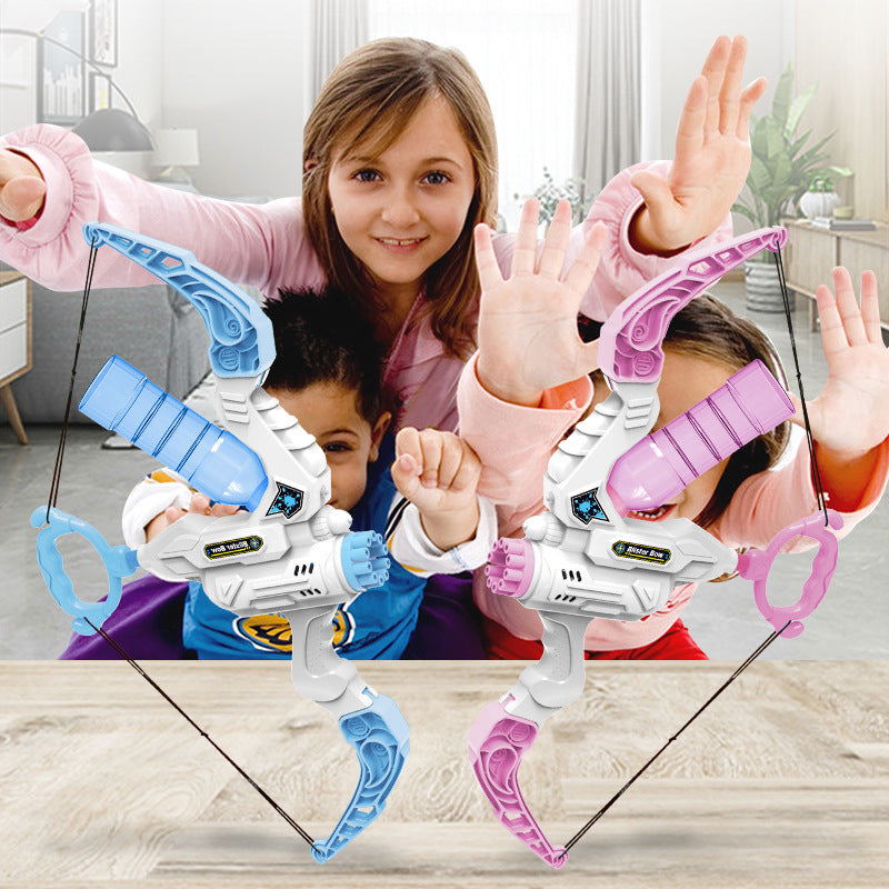 Bow And Arrow Automatic Bubble Blower And Launcher, Water Gun 2 In 1 Outdoor Toys For Children Kid Gifts